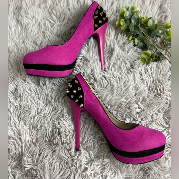 CR collection Barbiecore pink spiked heels size 7 - Picture 9 of 9